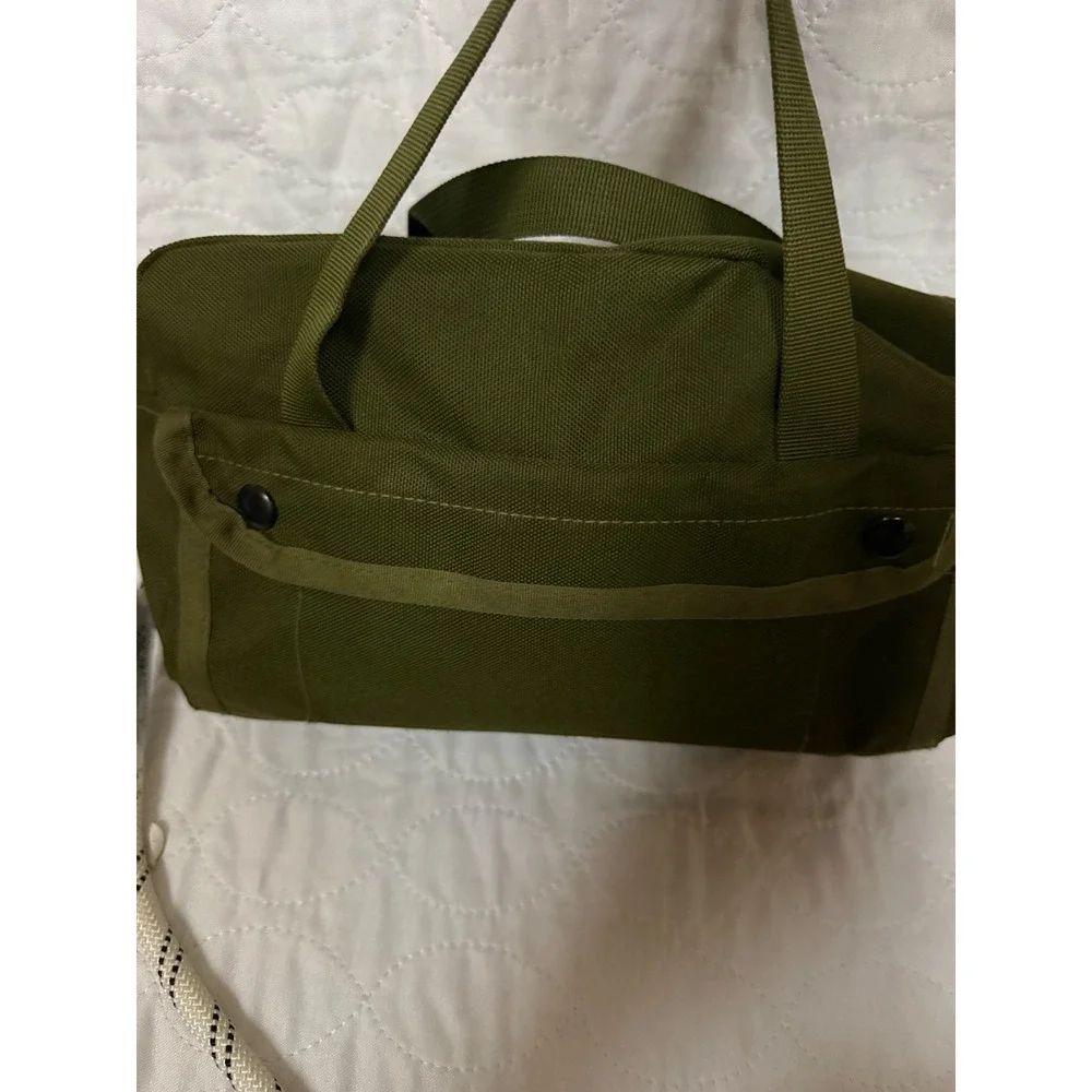 Unsettle & Co Commuter Bag Olive Green Canvas Rope Strap Carabiner Crossbody